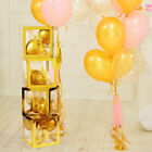4Pcs/Set Balloon BABY Box Cube Clear Boxes Birthday Baby Shower Party Gift AU