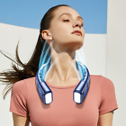 8000mAh Hanging Cooler with LED Lights Neck Fan Cooling Neckband Digital Display