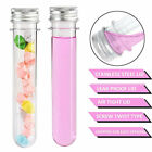 50PCS 45ML Plastic Lab Test Tubes Metal Cap Screw Lid Round Bottom Wedding Party