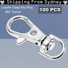100PCS Swivel Lobster Clasp Clips Hook Alloy Key Ring Split Keychain Durable DIY