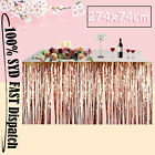 274cm x 74cm Metallic Foil Table Tutu Skirt Tinsel Fringe Party Wedding Birthday