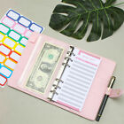 PU Leather Notebook Binder Pink A6 Budget Planner Organizer Cover Pockets Sheets