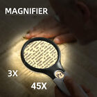 2x Handheld Magnifying Glass With 3LED Light 45X High Powe Illuminated Magnifier