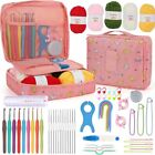 59PCS Beginner Crochet Hooks Kit 5 Roll Yarn Knitting Needles Sewing Set 2Color