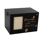 Pet Memorial Urn – Wooden Keepsake Box for Dog & Cat Ashes with Photo