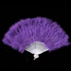 2PCS Feather Fan Folding Costume Wedding Showgirl Dance Fancy Party Decor Craft