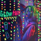 80s Neon Garlands Circle Glow in The Ultraviolet Light Supplies Party Decoration