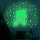 Glow In The Dark Rainbow Moon Stars Unicorn Wall Sticker Kids Room Fun Decor