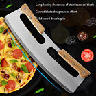 2pcs Kitchen Stainless Steel Pizza Cutter Rocker Blade Slicer + Protective Cover