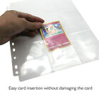 100pcs Wallets Album Pages Collection,Transparent Game Card Sleeves Holder Set