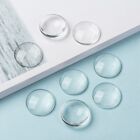 30-300X Cabochons Clear Glass Dome Flat Back Round Transparent 12x4mm Jewellery