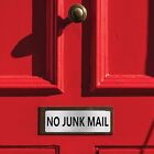 No Junk Mail Door Sign Engraved Plaque Letterbox Sign Self Adhesive Tape
