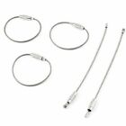 5Pcs Stainless Steel EDC Aircraft Cable Wire Loop Tag Key Chain Ring Screw Lock