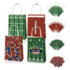 24X Rugby Themed Kraft Paper Tote Bags Durable 150g Kraft Paper for Sports Fans