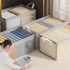 4pcs Transparent Clothes Storage Box Thickened Pants Basket Wardrobe Organizer