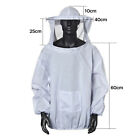 2PCS Bee Keeping Suit Protective Coat Pull Tops Beekeeping Smock Jacket Veil Hat