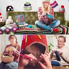 59PCS Beginner Crochet Hooks Kit 5 Roll Yarn Knitting Needles Sewing Set 2Color