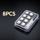 Stainless Steel Whiskey Stones x 8 Ice Cubes With Tong Reusable Cooling Ice Cube