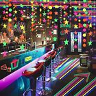 80s Neon Garlands Circle Glow in The Ultraviolet Light Supplies Party Decoration