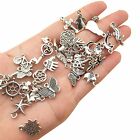 100PCS Jewelry Making Silver Charms Mixed Wholesale Bulk Smooth Pendants DIY AU