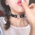 5x Punk Gothic Leather Love Heart Choker Collar Buckle Necklace Teens Stunning