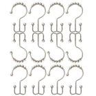 24X Shower Curtain Hooks Rings Rust-Resistant Metal Double Glide Shower Hooks