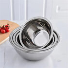 5PCS Stainless Steel Bowl Polished Round Mixing Bowl Salad Baking Basin Silvery