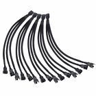 2-10X 1 to 3 Ways 4 pin PWM Fan Cable Splitter Sleeved Extension Extender Cable