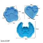 3X Cute Dog Paw Keychain Epoxy Resin Mold Earrings Pendant Casting Silicone Mold