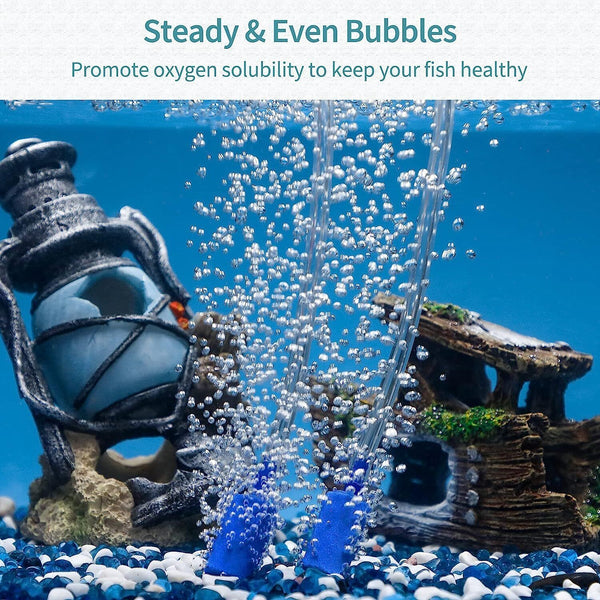 Blue Aquarium Fish Tank Aerator Air Stone Diffuser Oxygen Bubbles Pump