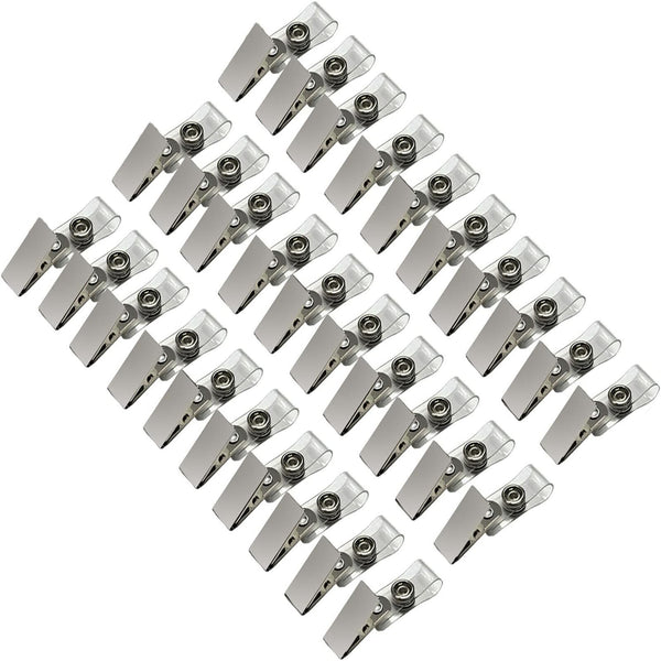 20x Plastic Clear ID Card Holder Badge Lanyard Work Business Pouch Security Clip