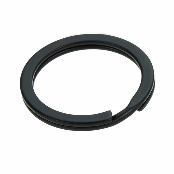40PCS Bulk Black Stainless Steel Key Holder Rings Keyring Keychain Keyfob 25mm A