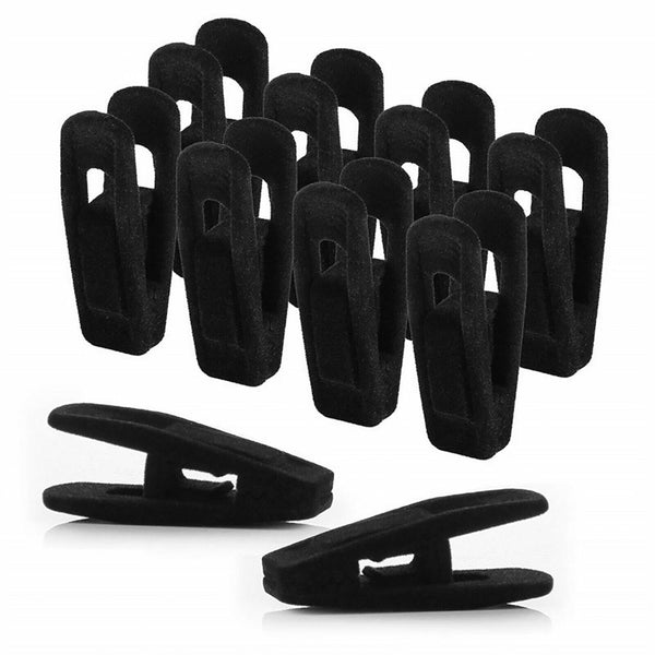 20-60x Non-Slip Velvet Hanger Clips Clothes Pant Skirt Coat Strong Finger Clips