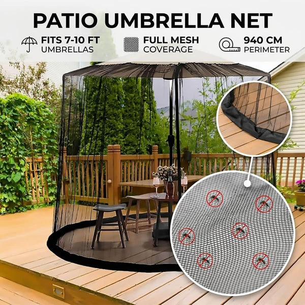 Patio Umbrella Mosquito Net 7 10 Ft Fits Umbrellas Full Mesh Coverage Outdoor