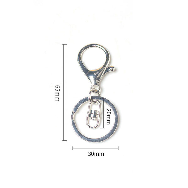 30x Swivel Keyring Lobster Clasps Keychain Key Ring Clasp Lanyard Trigger Silver
