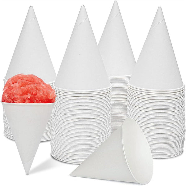 Cone Cups Snow Cone Cups Coated Leakproof Cone Cups for Slush Shave