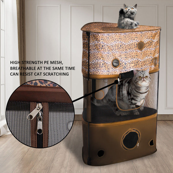 Cat climbing cat cage frame tent pet tree shelf cat pet cat house 3 layer house