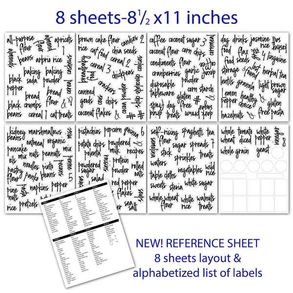 336 Waterproof Pantry Labels Stickers Self Adhesive Kitchen Food Label Stickers