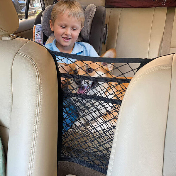 3PCS Car Storage Net Elastic Mesh Pocket Organiser Cargo Trunk Seat Storage Bag