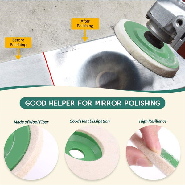 4pcs 5inch Wool Buffing Grinder Wheel Felt Polishing Disc Pad Set Tool 125mm AU