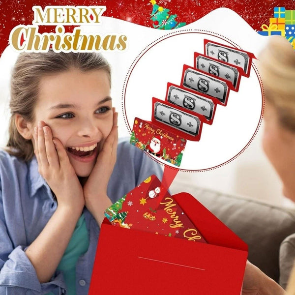 Christmas Money Holder Gift Card Holder – Holiday Surprise, Festive Design Xmas