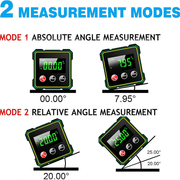 4-Side Magnetic Angle Finder Digital Level Protractor Inclinometer Gauge Meter