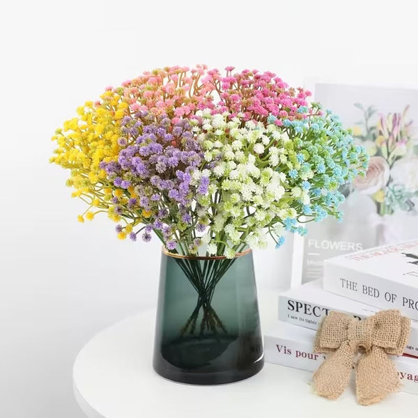 60PCS Artificial Baby’s Breath Gypsophila Silk Flowers Bouquet Decoration