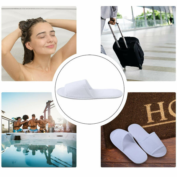 40 pairs SPA Hotel Guest Slippers Towelling Open Toe Disposable Shoes Household