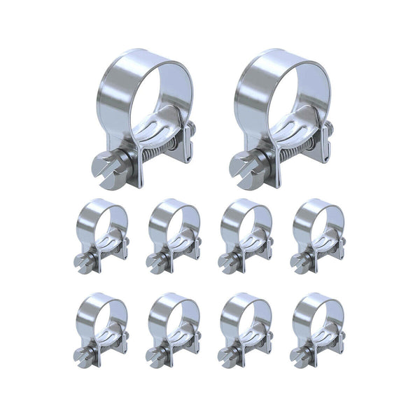 10pcs galvanized iron fuel hose clamps for automobile air pipe secure gri AU