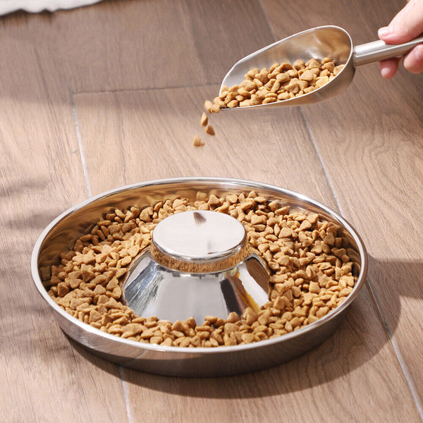Feeder Bowl Stainless Dish Puppy Dog Pet Cat Litter Food Feeding Weaning Bowl AU