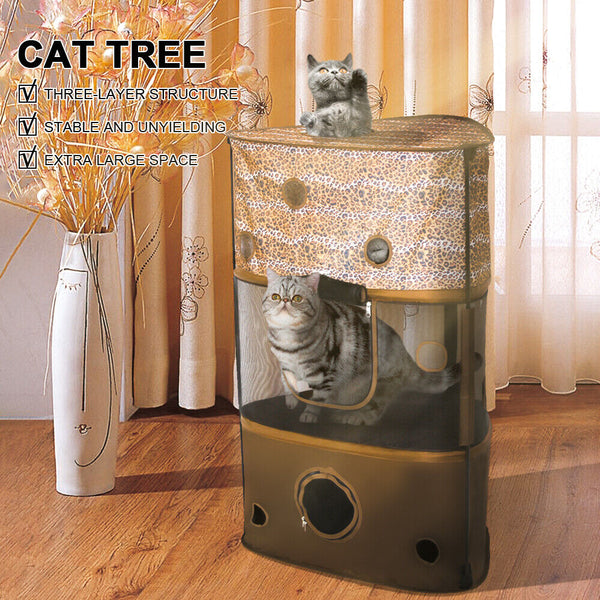 Cat climbing cat cage frame tent pet tree shelf cat pet cat house 3 layer house