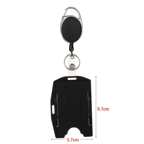 Retractable Badge Holder 2-Pack – Heavy Duty ID Card Holder with Belt Clip