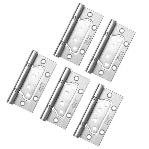 1-3Sets Stainless Steel Non Mortise 100mm Hirline Door Hinge Hinges Ball Bearing