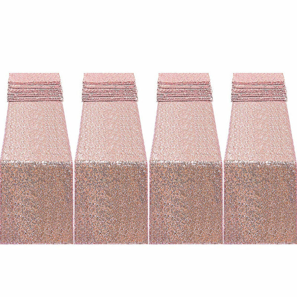 30x275cm Rose Gold Sequin Table Runner Tablecloths Wedding Event Party Home Deco